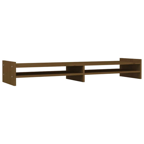 Vidaxxl Monitor Stand 100x27x15 cm Solid fyrretræ Honningbrun