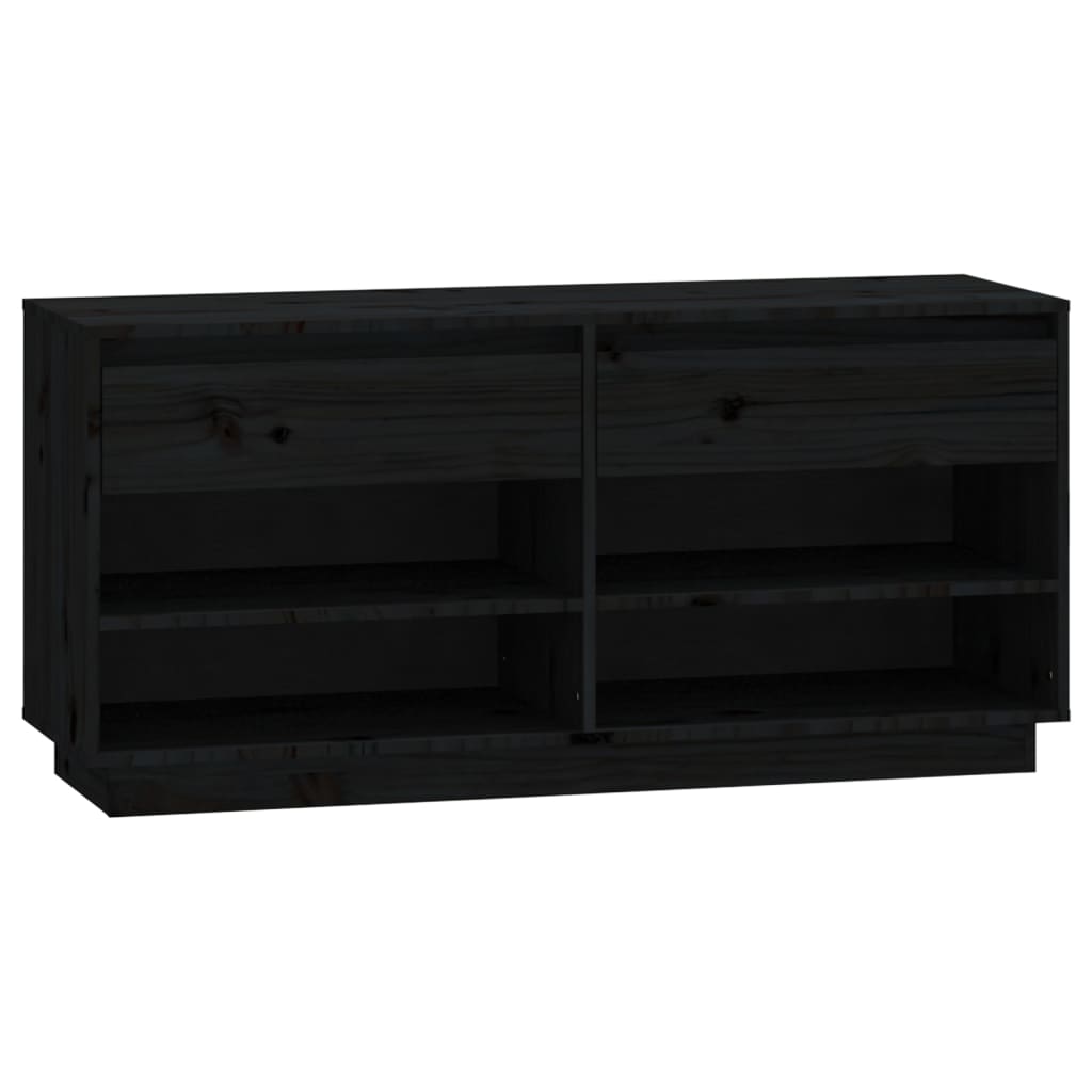 Vidaxx skoskab 110x34x52 cm Solid fyrretræ sort