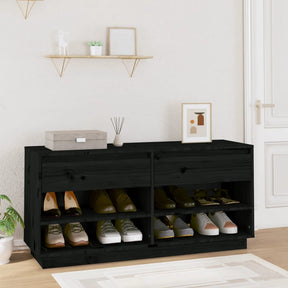 Vidaxx skoskab 110x34x52 cm Solid fyrretræ sort