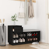 Vidaxx skoskab 110x34x61 cm Solid fyrretræ sort