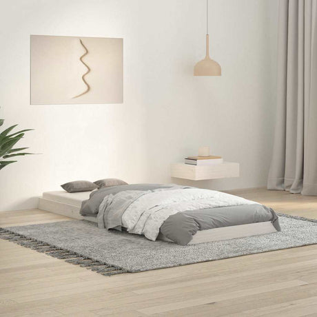 Vidaxl bedframe massief grenenhout wit 75x190 cm