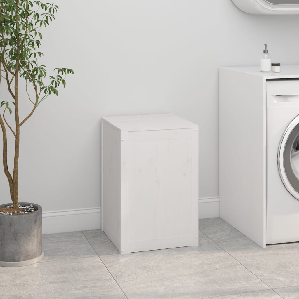 Vidaxx vaskeri kurv 44x44x66 cm fast fyrretræ hvid