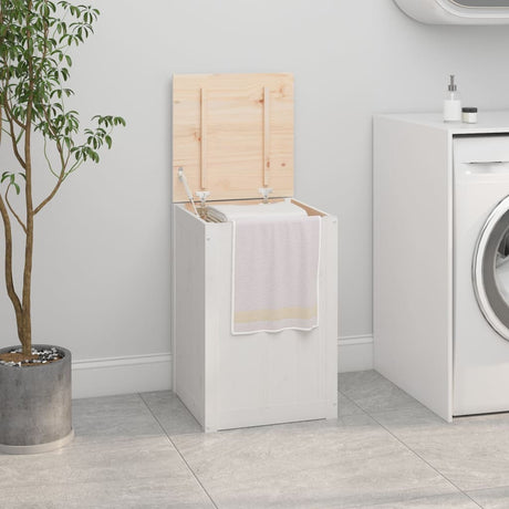 Vidaxx vaskeri kurv 44x44x66 cm fast fyrretræ hvid