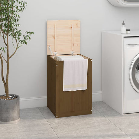 Vidaxx vaskeri kurv 44x44x66 cm Solid fyrretræ Honningbrun