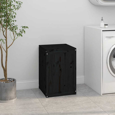 Vidaxx vaskeri kurv 44x44x66 cm Solid fyrretræ sort