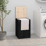 Vidaxx vaskeri kurv 44x44x66 cm Solid fyrretræ sort