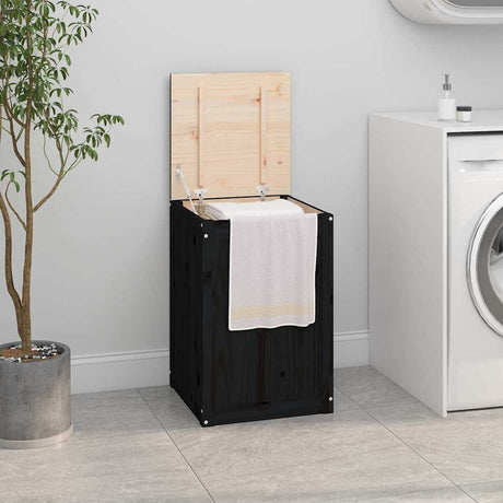 Vidaxx vaskeri kurv 44x44x66 cm Solid fyrretræ sort