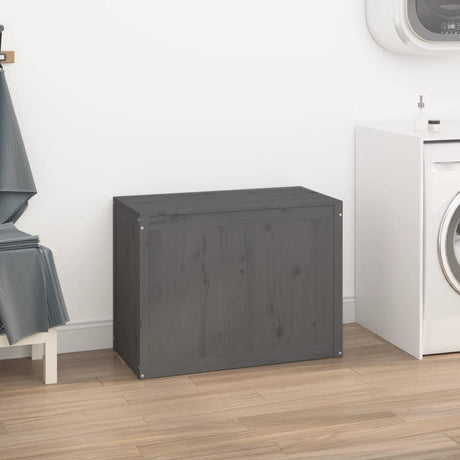 Vidaxx vaskeri Kurv 88.5x44x66 cm Solid fyrretræ grå