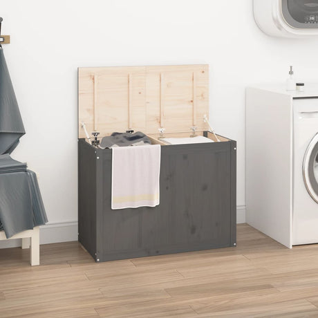 Vidaxx vaskeri Kurv 88.5x44x66 cm Solid fyrretræ grå