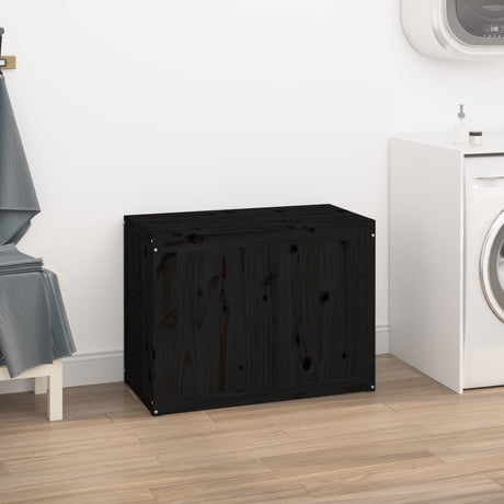 Vidaxx vaskeri Kurv 88.5x44x66 cm Solid fyrretræ sort