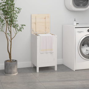 Vidaxl vaskeri kurv 44x44x76 cm fast fyrretræ hvid