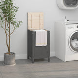 Vidaxx vaskeri kurv 44x44x76 cm solid fyrretræ grå