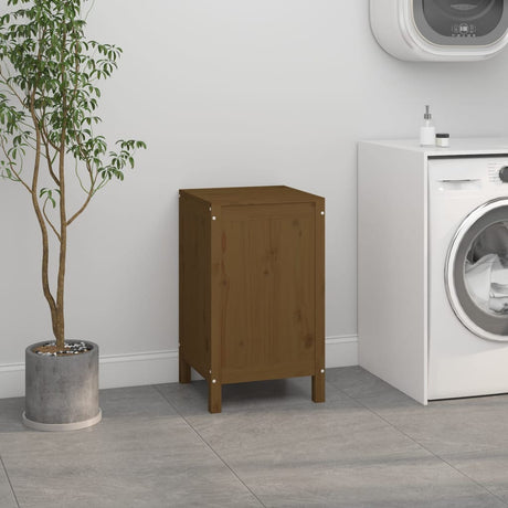 Vidaxx vaskeri kurv 44x44x76 cm Solid fyrretræ Honningbrun