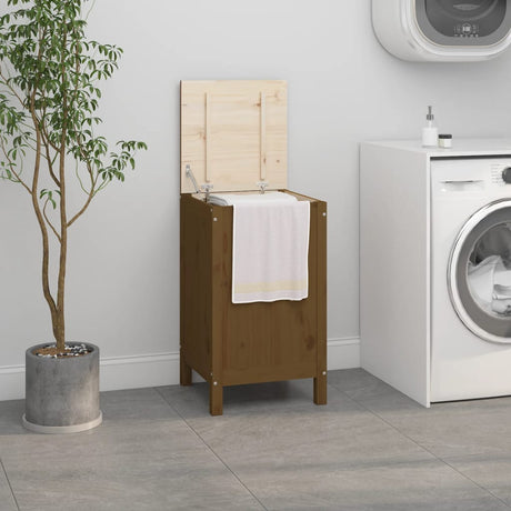 Vidaxx vaskeri kurv 44x44x76 cm Solid fyrretræ Honningbrun