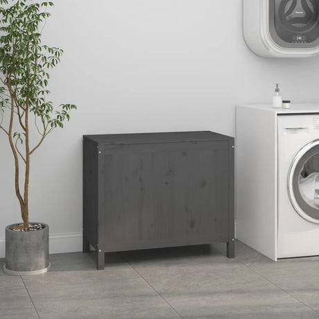 Vidaxx vaskeri kurv 88.5x44x76 cm Solid fyrretræ grå