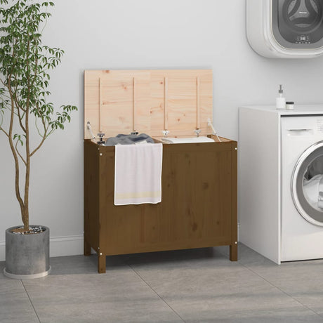 Vidaxx Vaskeri Kurv 88.5x44x76 cm Solid fyrretræ Honningbrun