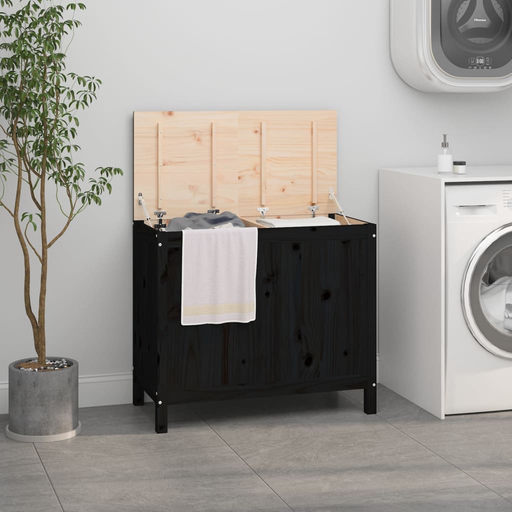 Vidaxx vaskeri 88.5x44x76 cm Solid fyrretræ sort
