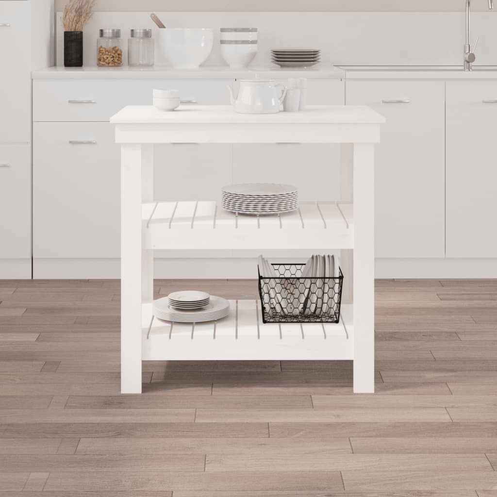Vidaxx arbejdsbord 78,5x50x80 cm massiv fyrretræ hvid