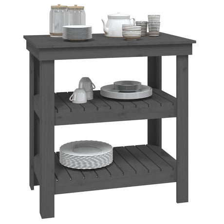 Vidaxx Workbench 78.5x50x80 cm Solid fyrretræ grå