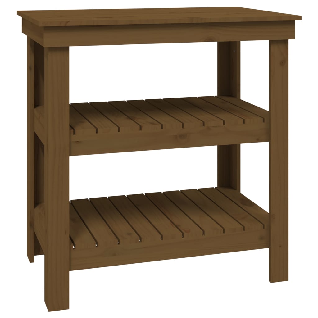 Vidaxx Workbench 78.5x50x80 cm Solid fyrretræ Honningbrun