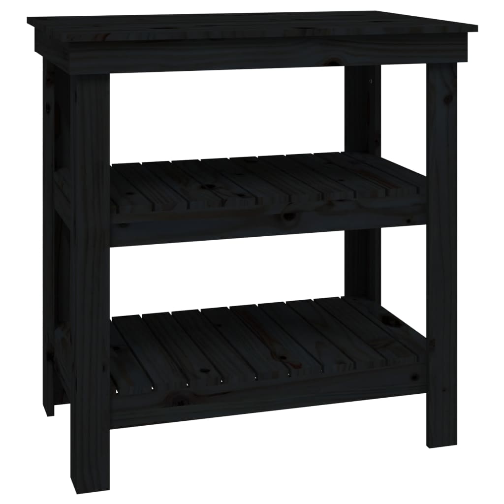 Vidaxx Workbench 78.5x50x80 cm Solid fyrretræ sort