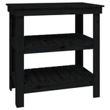 Vidaxx Workbench 78.5x50x80 cm Solid fyrretræ sort