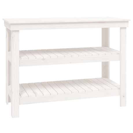 Vidaxl werkbank 110,5x50x80 cm massief grenenhout wit
