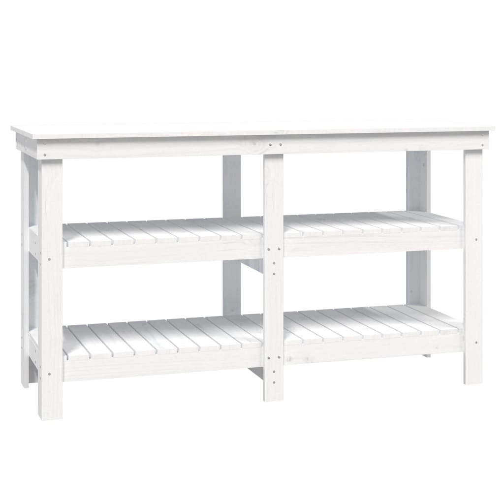 Vidaxx Workbench 142.5x50x80 cm Fast fyrretræ hvid