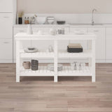 Vidaxx Workbench 142.5x50x80 cm Fast fyrretræ hvid