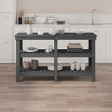 Vidaxx Workbench 142.5x50x80 cm Solid fyrretræ grå