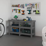 Vidaxx Workbench 142.5x50x80 cm Solid fyrretræ grå