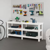 Vidaxx arbejdsbænk 181x50x80 cm fast fyrretræ hvid