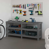 Vidaxx arbejdsbænk 181x50x80 cm solid fyrretræ grå
