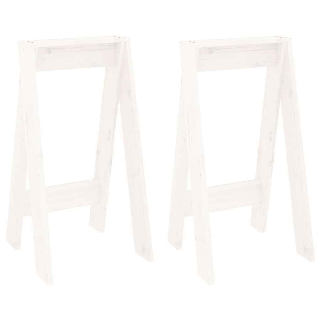 Vidaxl krukken 2 st 40x40x75 cm massief grenenhout wit