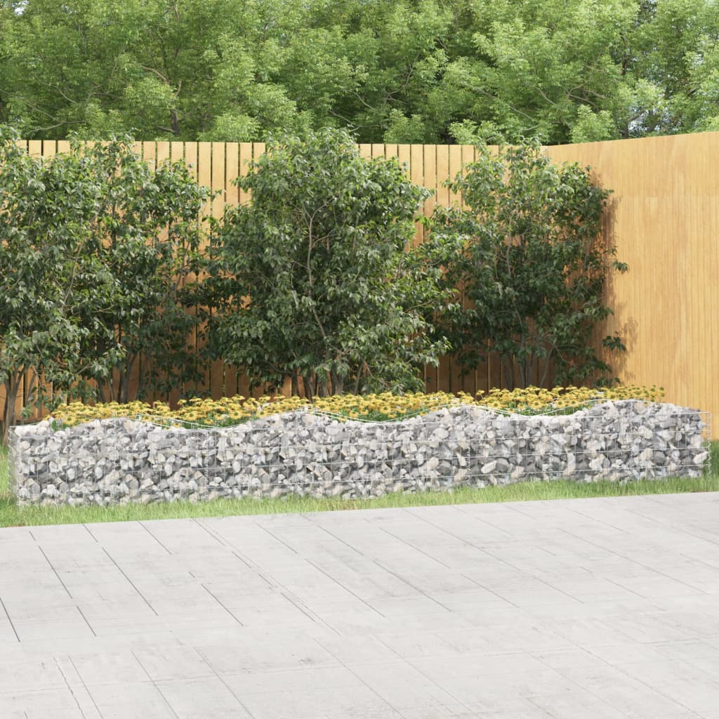 Vidaxx Gabion hvælvet hævet 400x50x50 cm galvaniseret jern