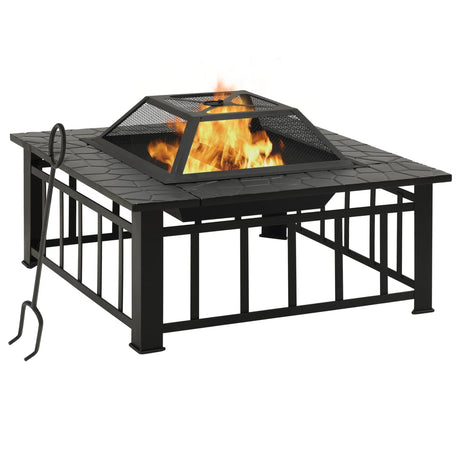 Vidaxl Fire Pit med Poker XXL 79X79X46.5 Stål