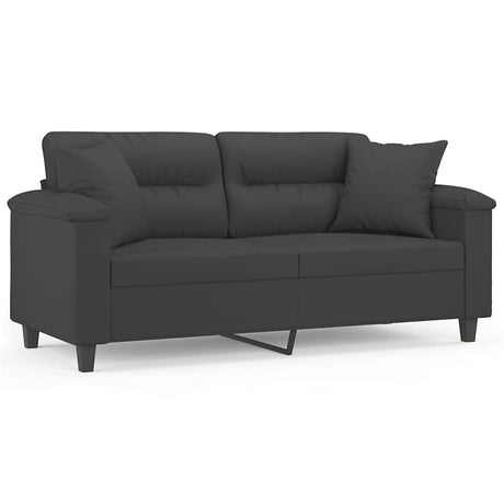 Vidaxl tweezitsbank met kussens 140 cm microvezelstof donkergrijs