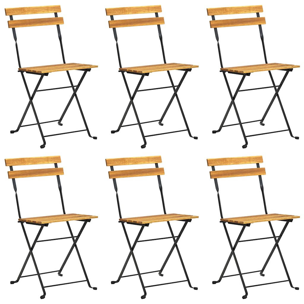 Vidaxl klapstoelen, 6 stuks, van staal en massief acaciahout.