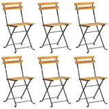 Vidaxl klapstoelen, 6 stuks, van staal en massief acaciahout.