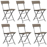 Vidaxl opklapbare stoelen, 6 stuks, grijs, van polyrotan en staal.