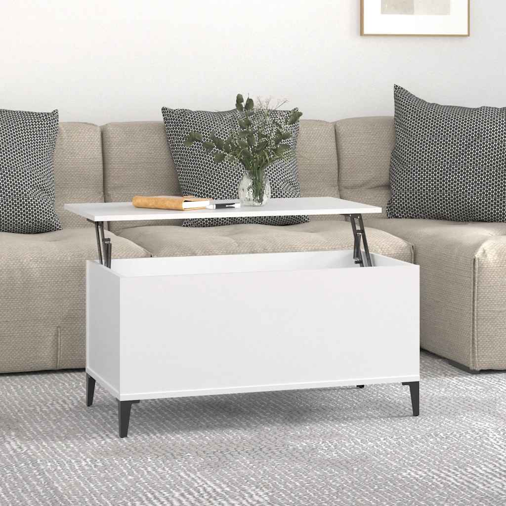 Vidaxl salontafel 90x44,5x45 cm bewerkt hout wit