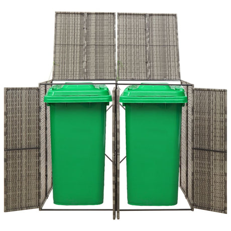 Vidaxx container opbevaring dobbelt 140x80x117 cm polyrattangrå