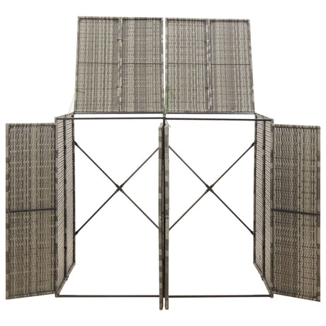 Vidaxx container opbevaring dobbelt 140x80x117 cm polyrattangrå