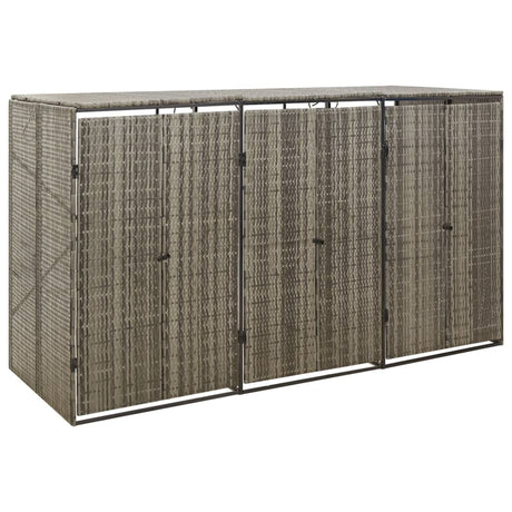 Vidaxx Container Storage Triple 207x80x117 cm Poly Rattan Gray