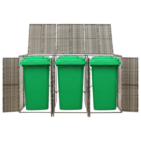 Vidaxx Container Storage Triple 207x80x117 cm Poly Rattan Gray