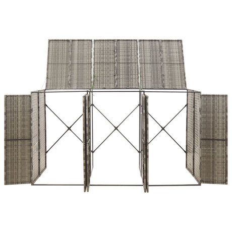 Vidaxx Container Storage Triple 207x80x117 cm Poly Rattan Gray