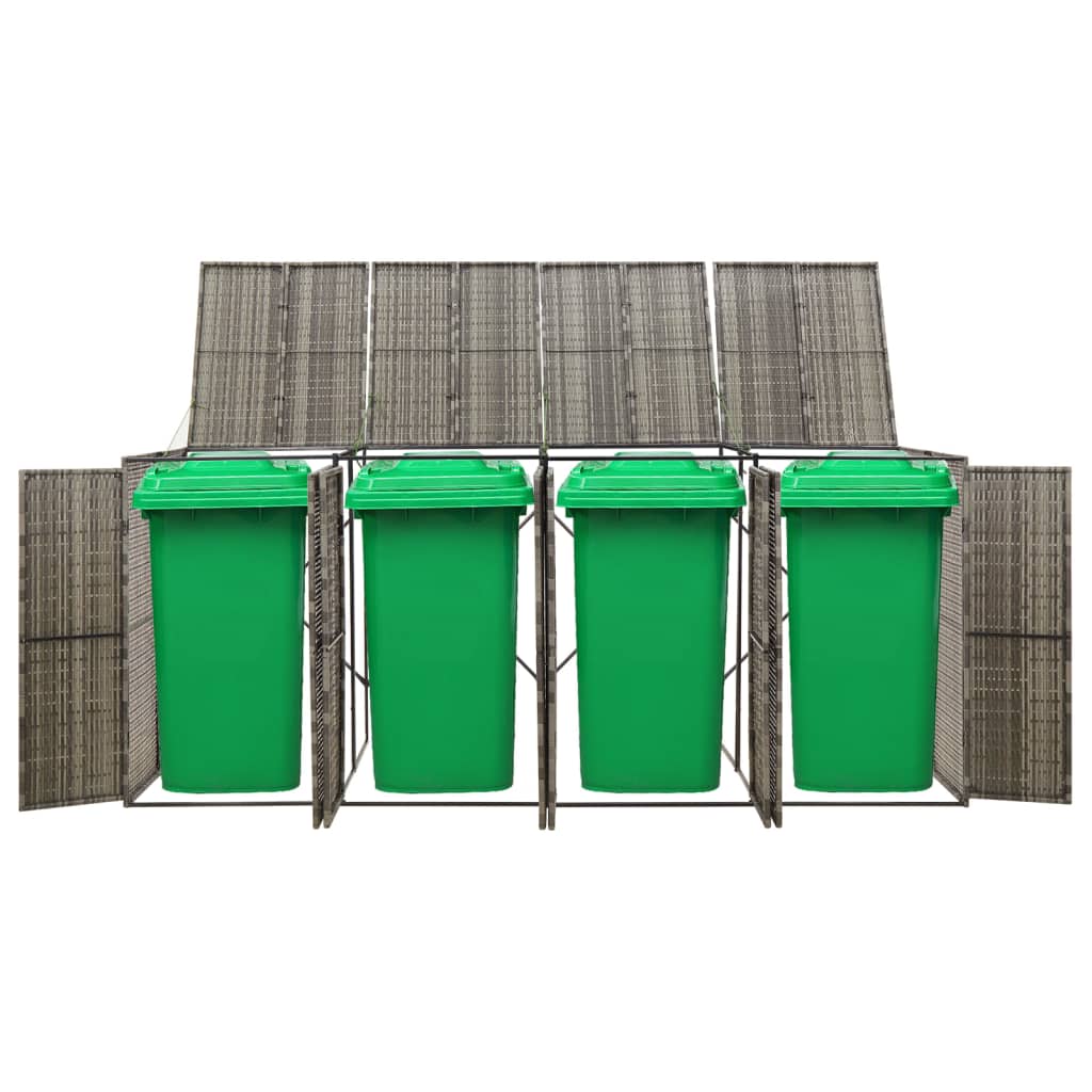 Vidaxl containeropbevaring firedoblet 274x80x117 cm poly rotting grå