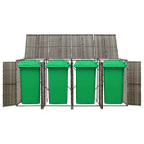 Vidaxl containeropbevaring firedoblet 274x80x117 cm poly rotting grå