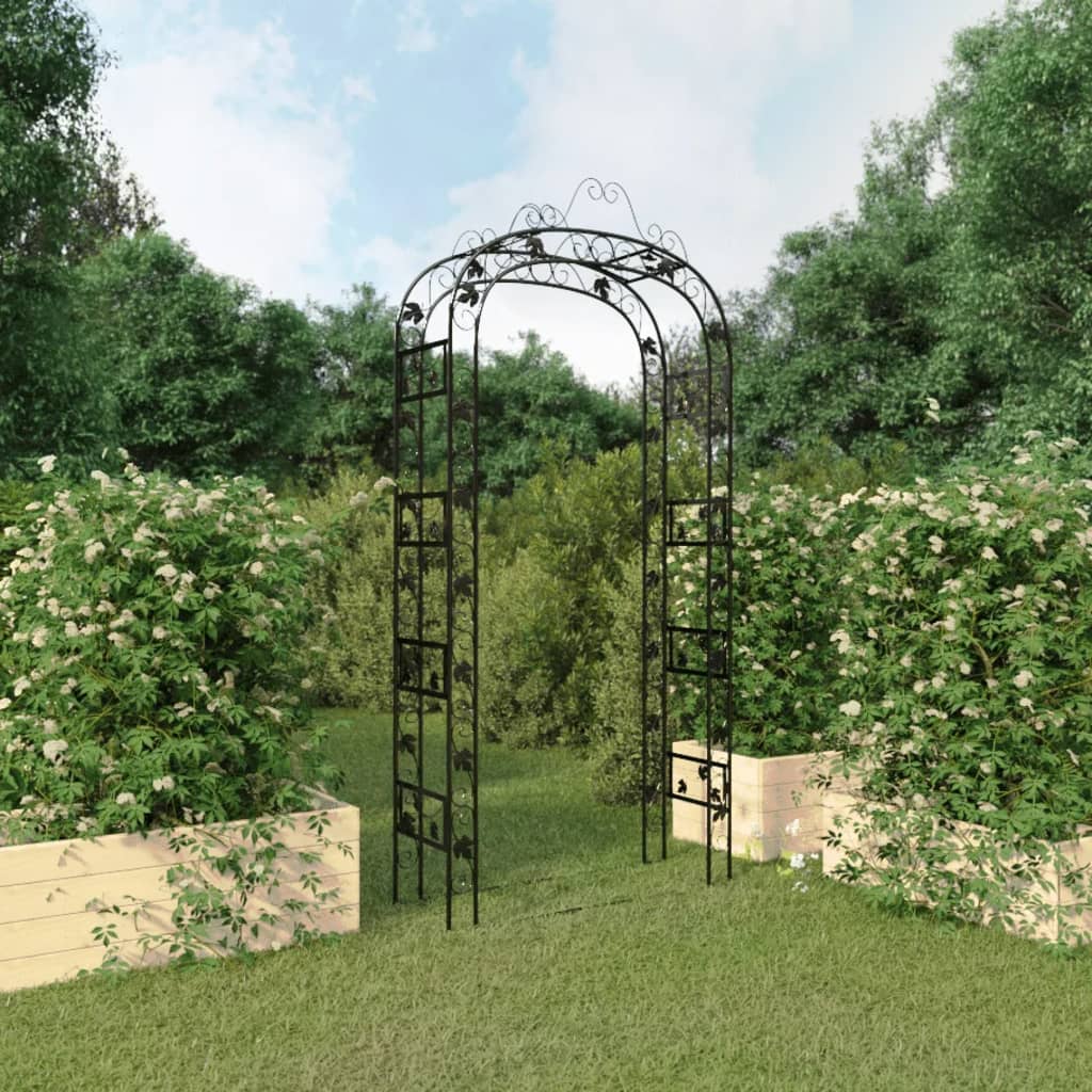 Vidaxl Garden Arch 116x45x240 cm stål sort