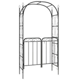 Vidaxl Garden Arch med gate 108x45x235 cm sort stål
